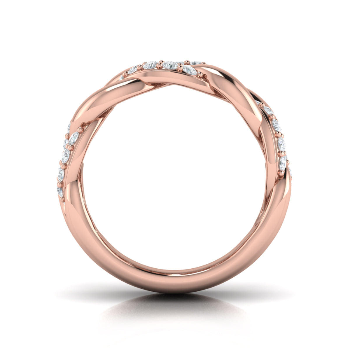 Diamond Interlacing Link Ring