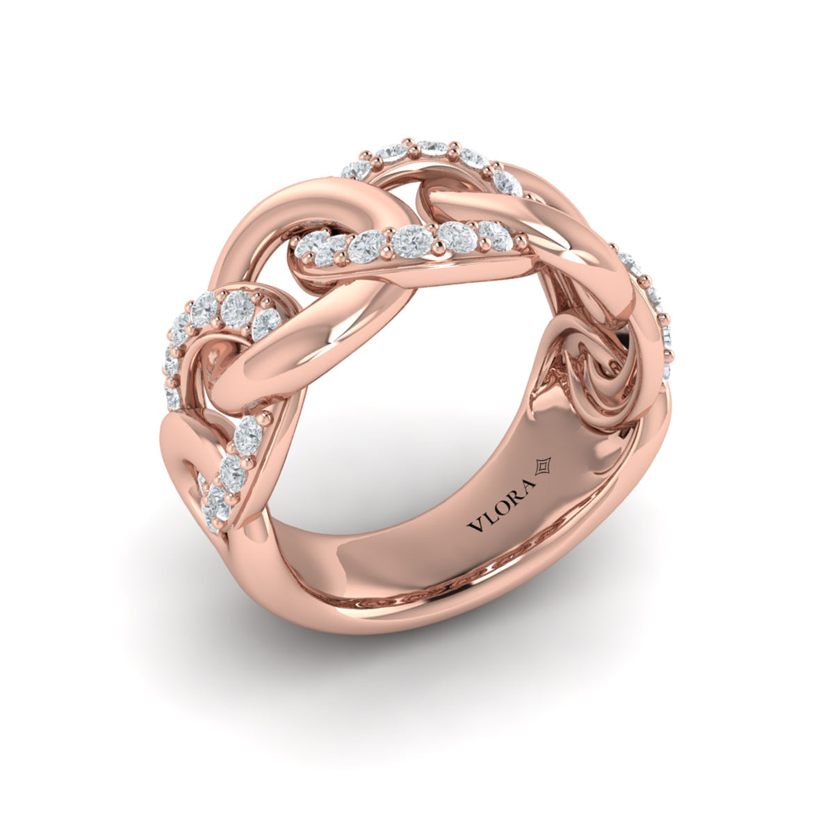 Diamond Interlacing Link Ring