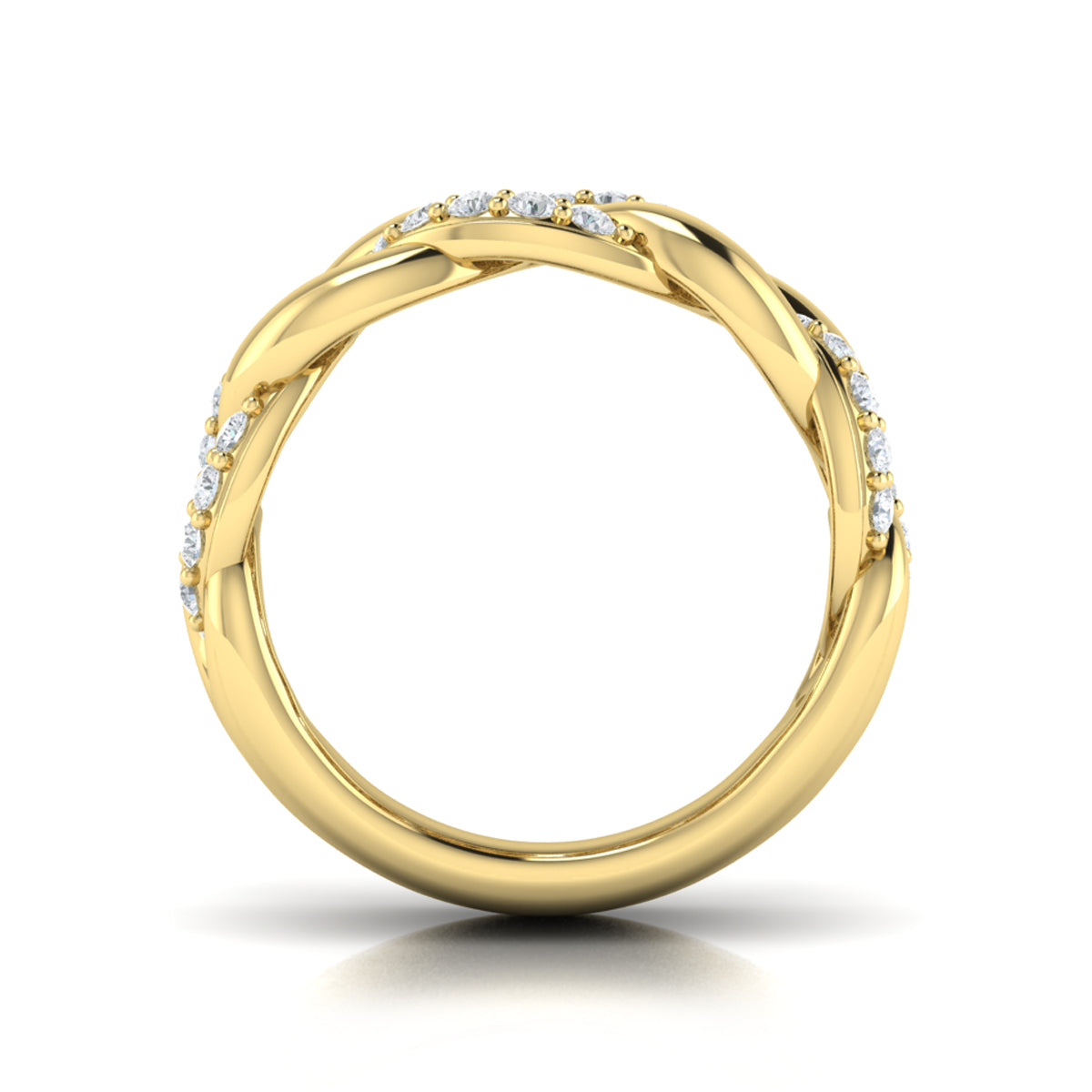Diamond Interlacing Link Ring