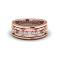 Channel Set Link with Diamonds Ring