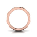 Channel Set Link with Diamonds Ring