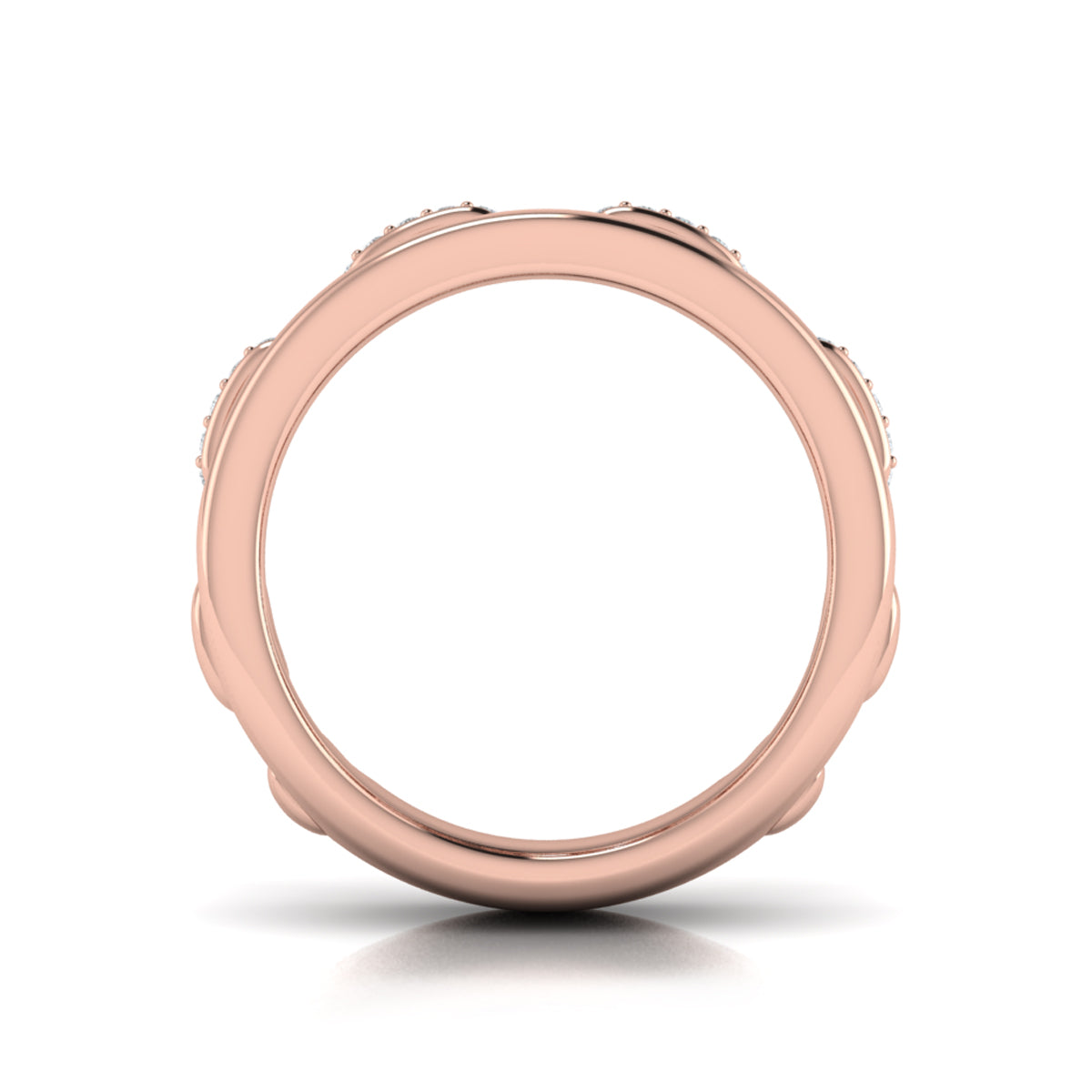 Channel Set Link with Diamonds Ring