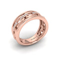 Channel Set Link with Diamonds Ring