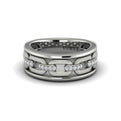 Channel Set Link with Diamonds Ring