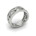 Channel Set Link with Diamonds Ring