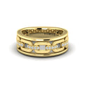 Channel Set Link with Diamonds Ring