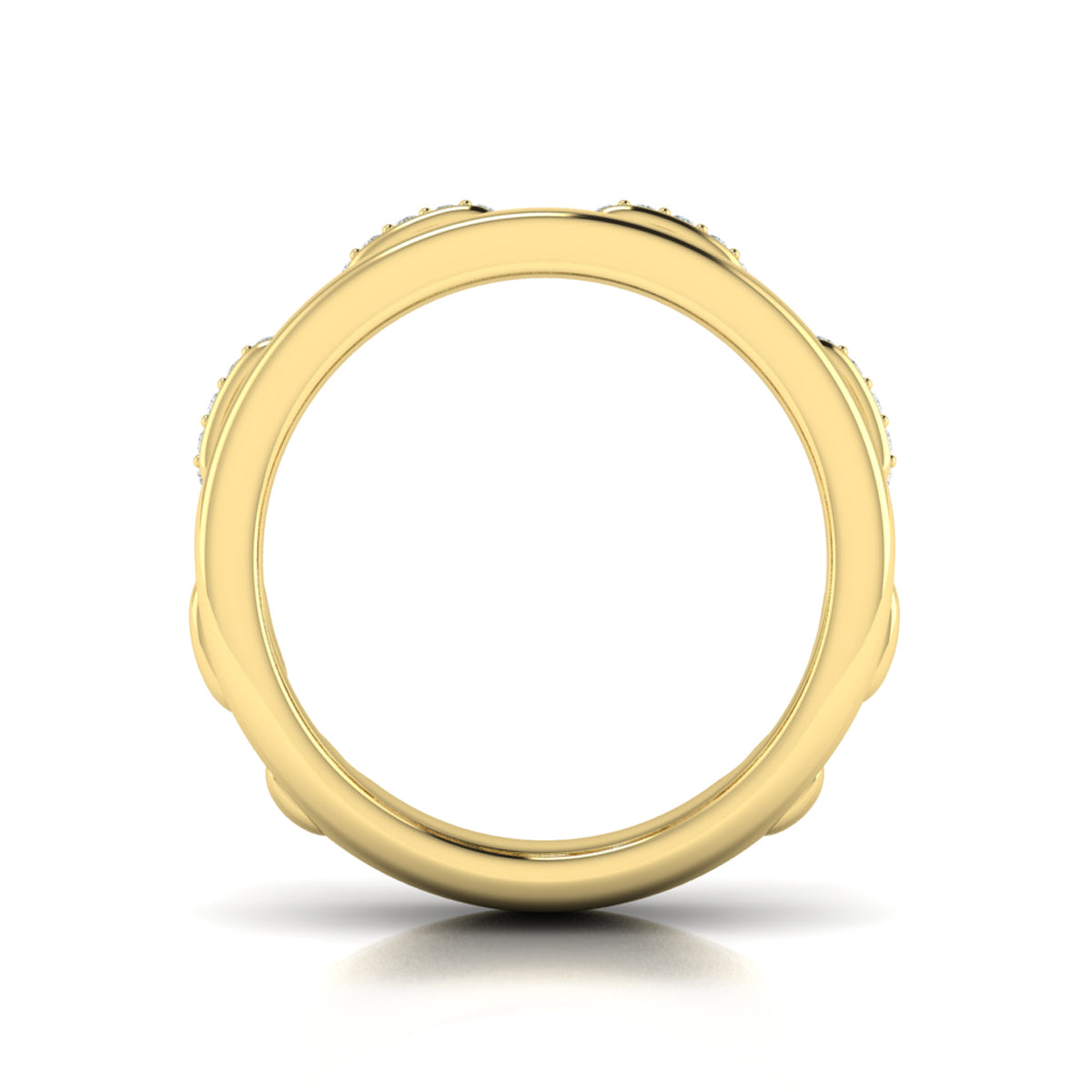Channel Set Link with Diamonds Ring