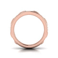 Reverse Channel Set Link with Diamonds Ring