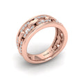 Reverse Channel Set Link with Diamonds Ring