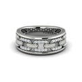 Reverse Channel Set Link with Diamonds Ring