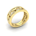 Reverse Channel Set Link with Diamonds Ring
