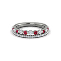 Diamond and Ruby Two Row Ring