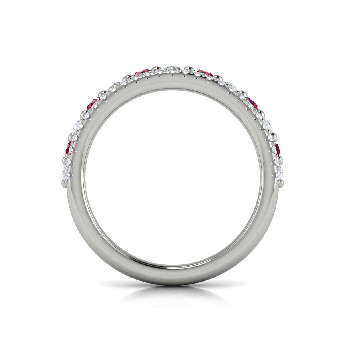 Diamond and Ruby Two Row Ring