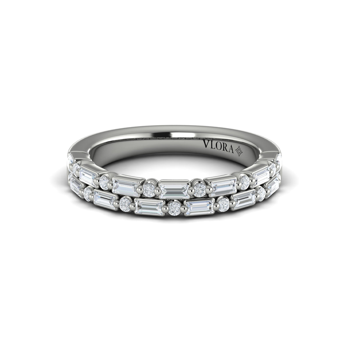 Diamond Baguette Two Row Ring