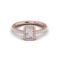 Diamond Halo with Diamond Baguettes Ring