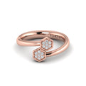 Diamond Cluster Honeycomb Wrap Ring