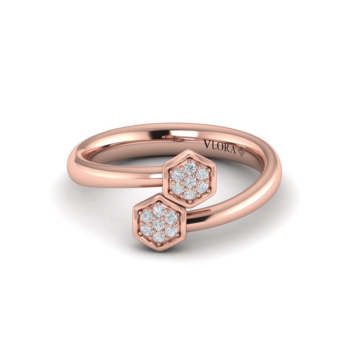 Diamond Cluster Honeycomb Wrap Ring