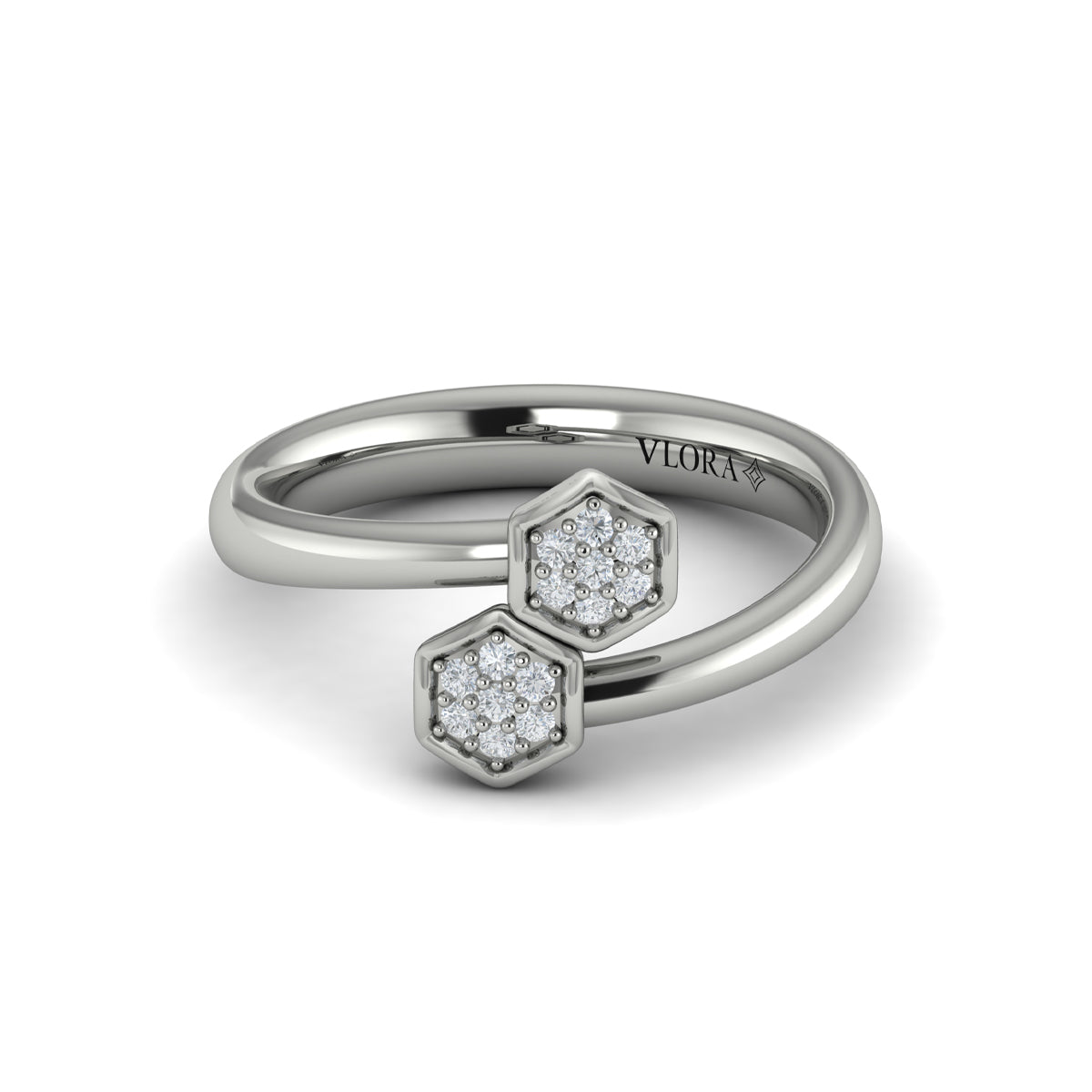 Diamond Cluster Honeycomb Wrap Ring