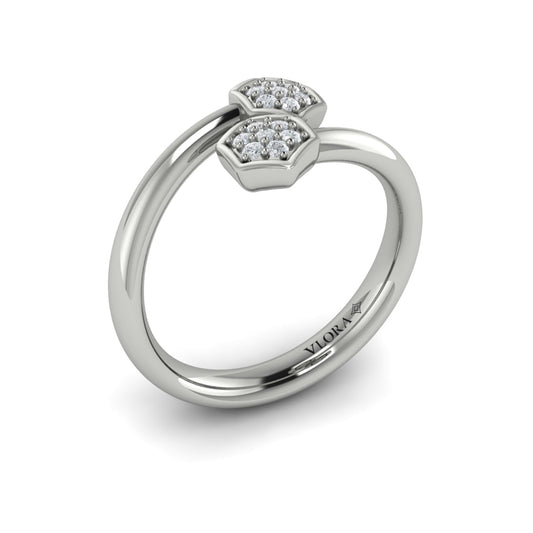 Diamond Cluster Honeycomb Wrap Ring