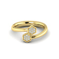 Diamond Cluster Honeycomb Wrap Ring