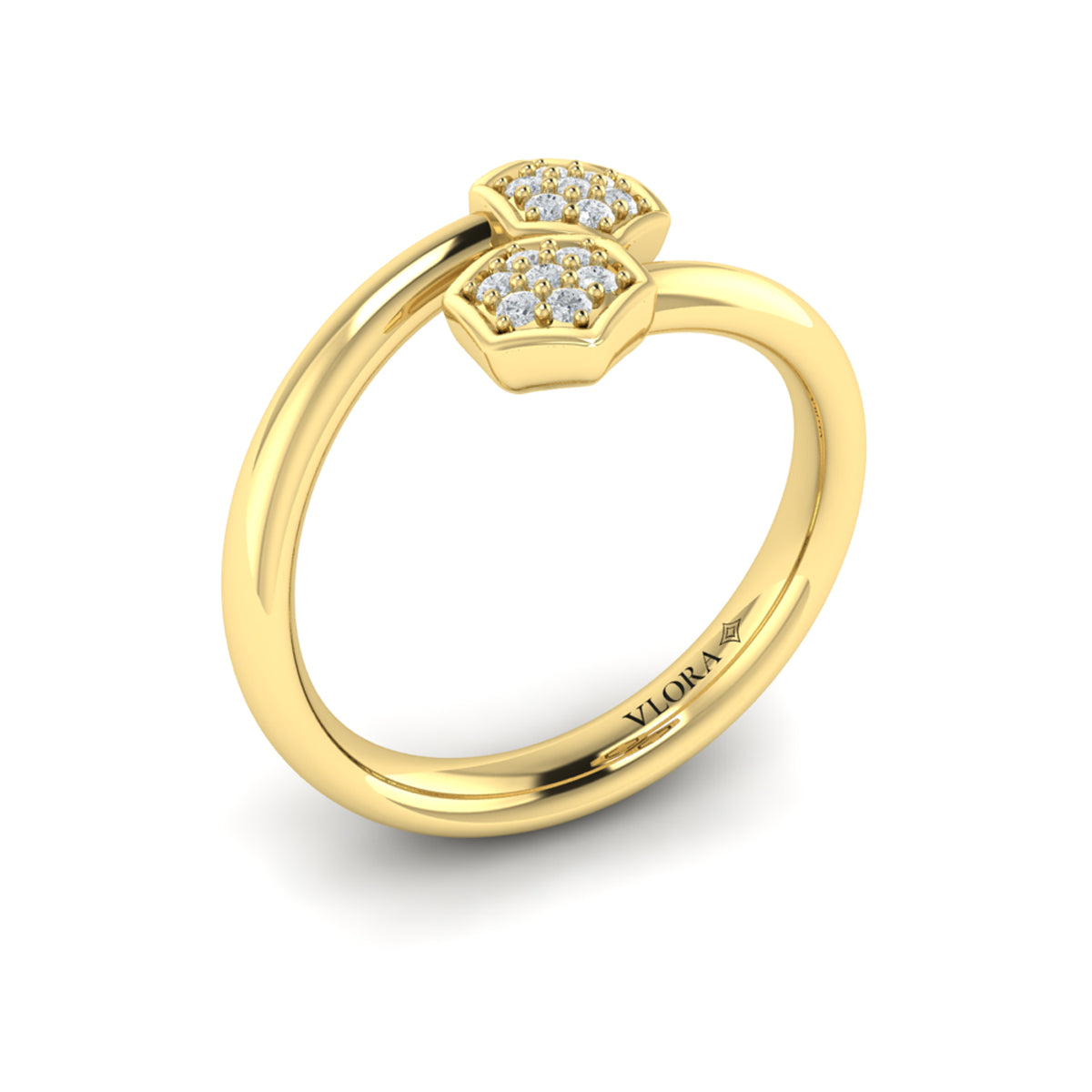 Diamond Cluster Honeycomb Wrap Ring