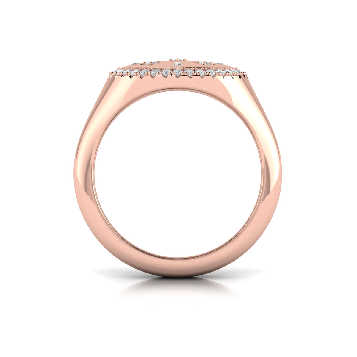 Star Diamonds and Bezel Signet Ring