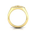 Center Starburst Diamond and Bezel Signet Ring