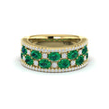 Multi Diamond and Emerald Statement Ring