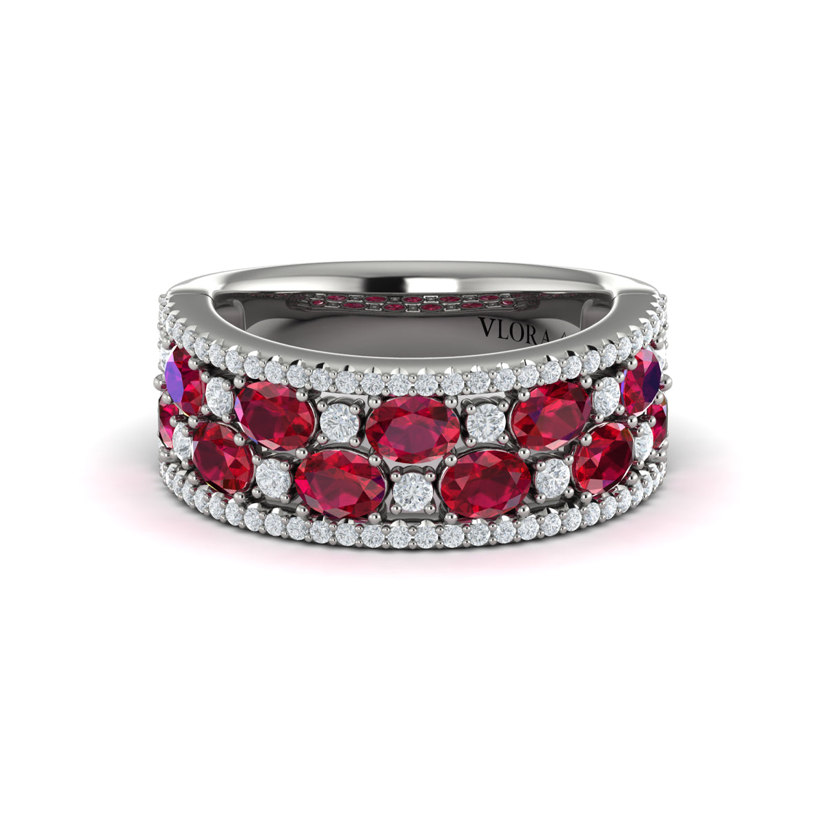 Multi Diamond and Ruby Statement Ring