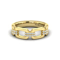 Diamond Accent East West Open Oval Link Ring