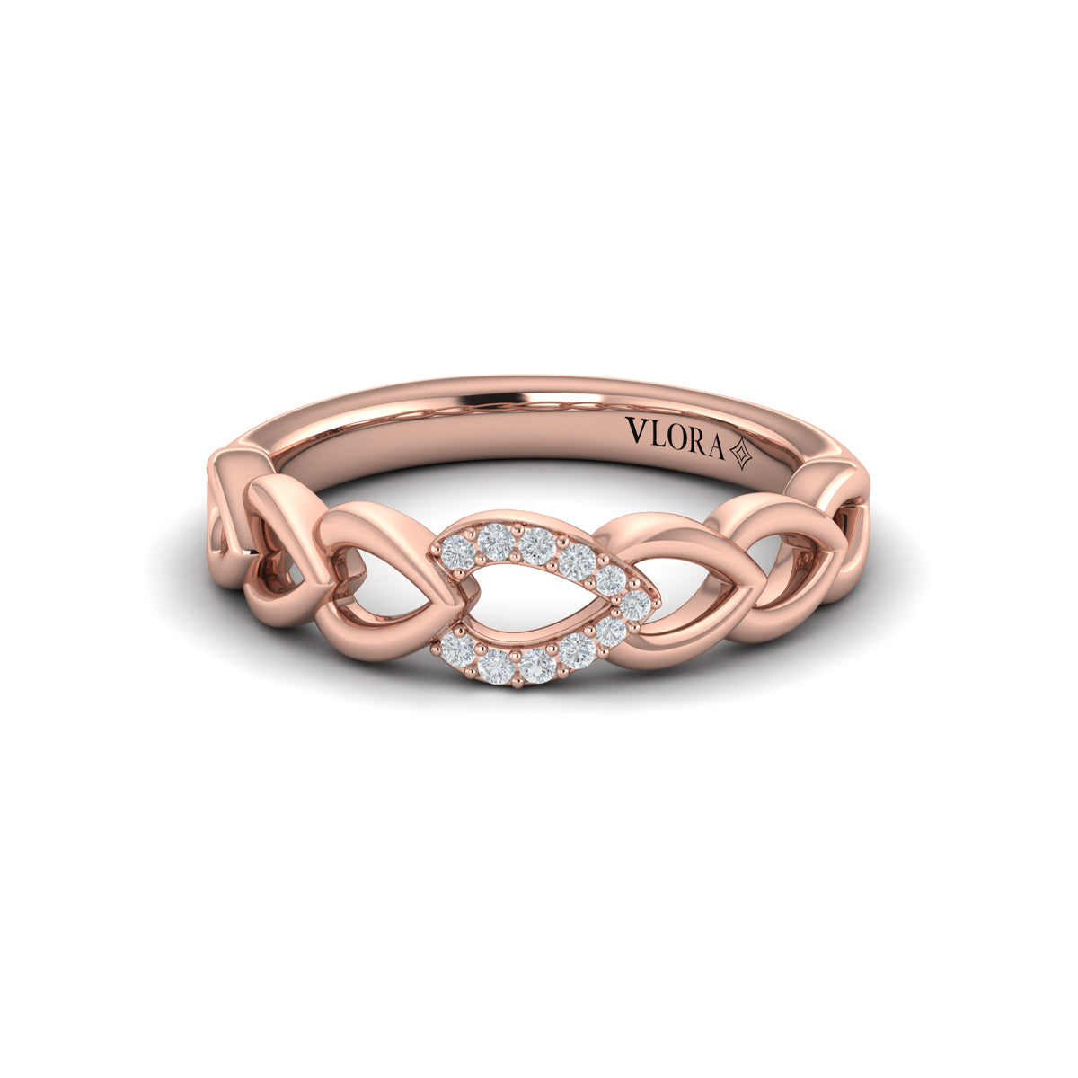 Diamond Accent Open Multi Tear Drop Link Ring