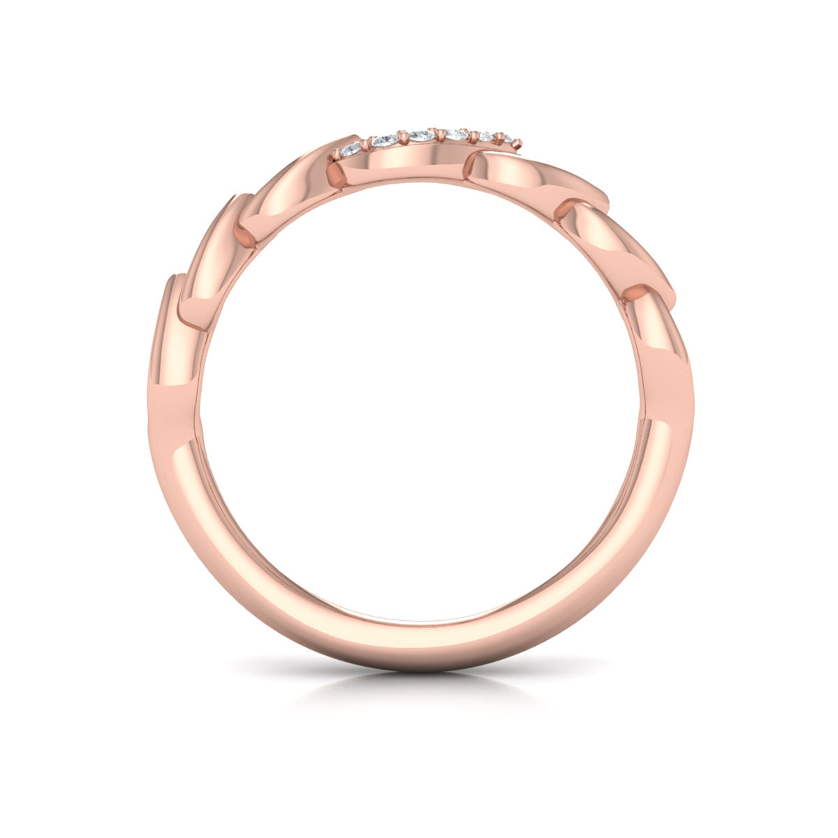 Diamond Accent Open Multi Tear Drop Link Ring