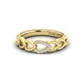 Diamond Accent Open Multi Tear Drop Link Ring