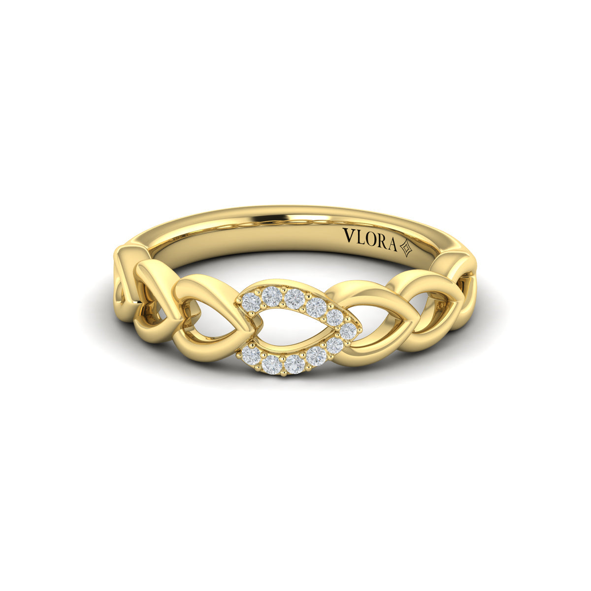 Diamond Accent Open Multi Tear Drop Link Ring