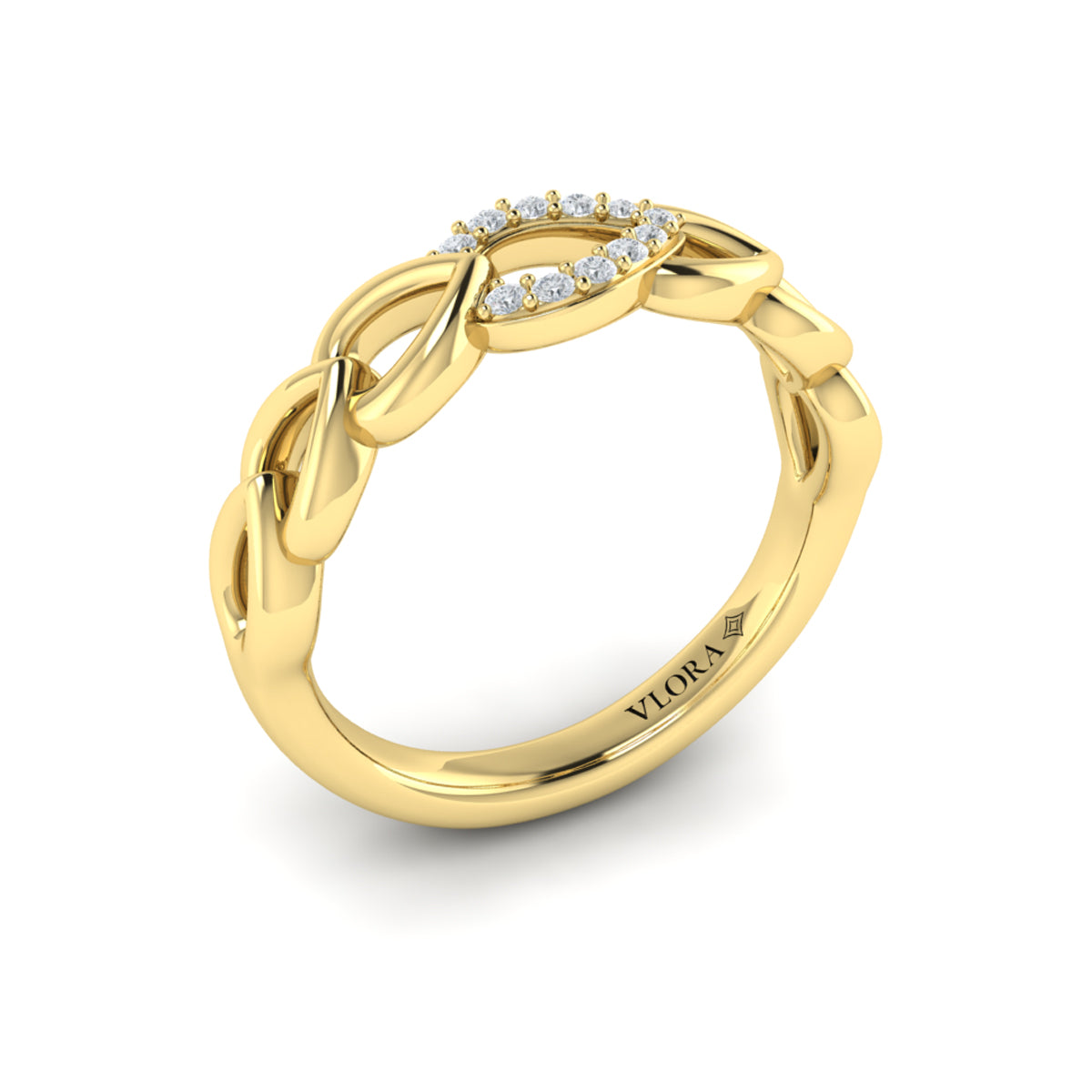 Diamond Accent Open Multi Tear Drop Link Ring