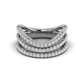 Diamond Multi-Row  Curved Statement Ring