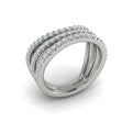 Diamond Multi-Row  Curved Statement Ring