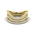 Diamond Multi-Row Curved Statement Ring