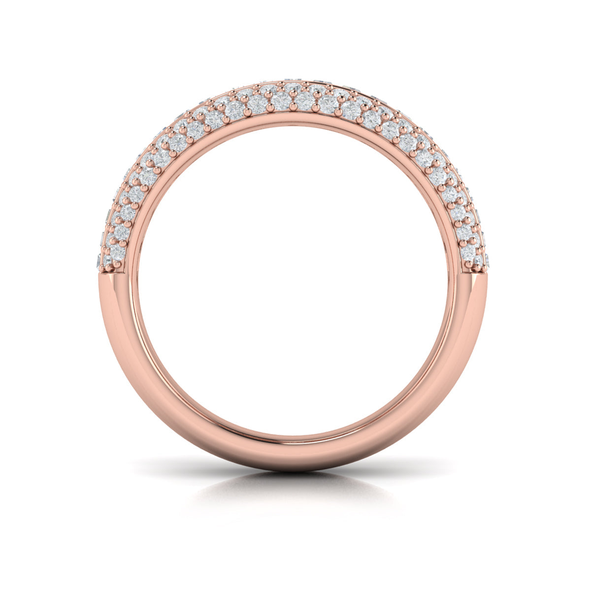 Multi Diamond Baguette and Round Two Row Diamond Ring