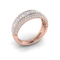 Multi Diamond Baguette and Round Two Row Diamond Ring