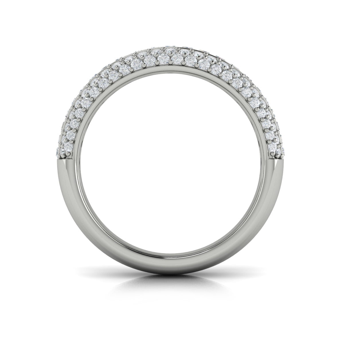 Multi Diamond Baguette and Round Two Row Diamond Ring