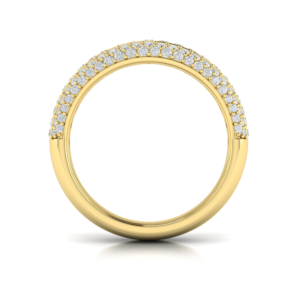 Multi Diamond Baguette and Round Two Row Diamond Ring
