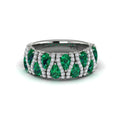 Multi Diamond and Emerald Statement Ring