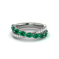 Multi Diamond and Emerald Twist Statement Ring