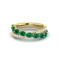 Multi Diamond and Emerald Twist Statement Ring