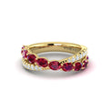 Multi Diamond and Ruby Twist Statement Ring