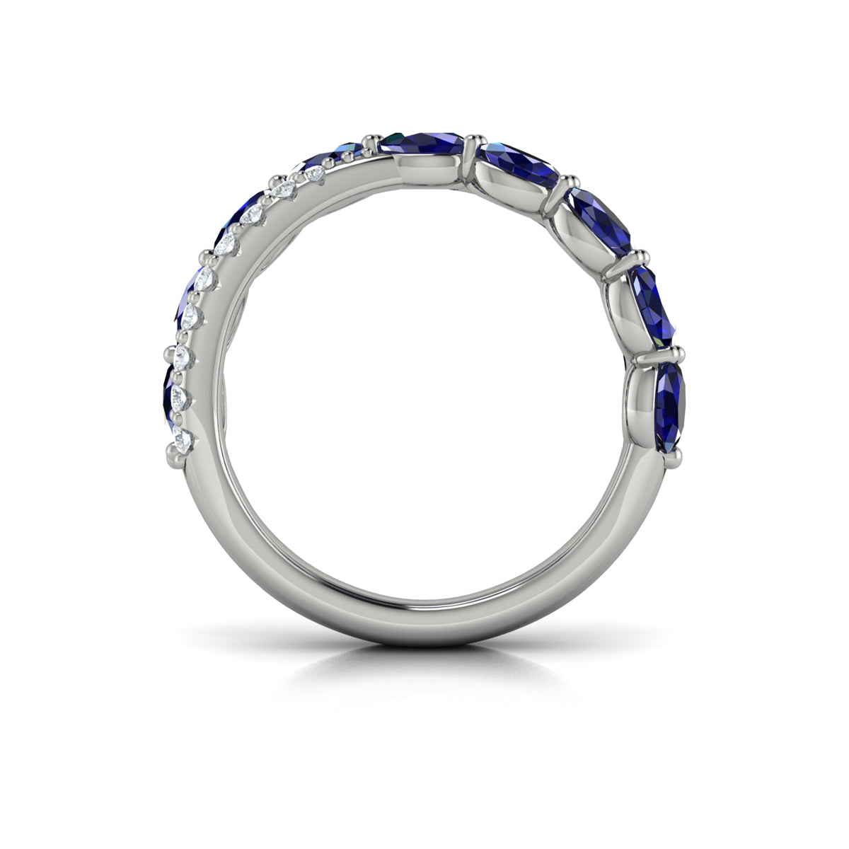 Multi Diamond and Sapphire Twist Statement Ring