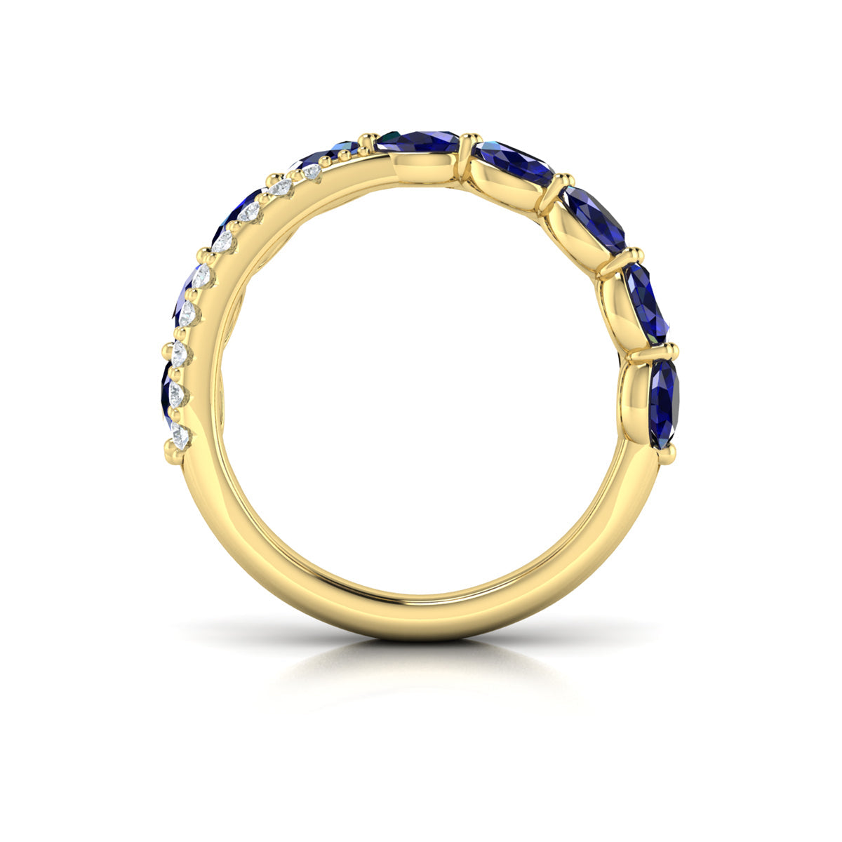 Multi Diamond and Sapphire Twist Statement Ring