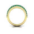 Diamond and Emerald Multi-Row Statement Ring