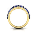 Diamond and Sapphire Multi-Row Statement Ring